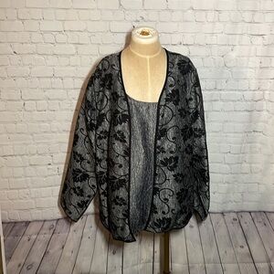 Ronni Nicole set chrome Top and jacket